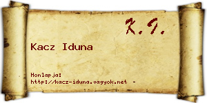 Kacz Iduna névjegykártya